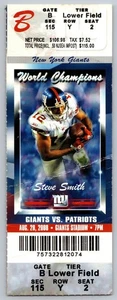 Boleto de fútbol americano de la NFL New York Giants vs. New England Patriots 28/08/2008 - Imagen 1 de 2