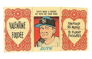 Vintage 1963 Topps #6 Babe Ruth /US Grant /Betsy Ross Valentine Foldee Card - Picture 1 of 2