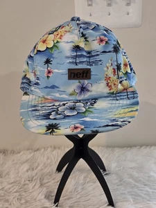 Rare Neff Floral Snapback Hat Tropical Island Print Flat Bill Cap Adjustable - Picture 1 of 15