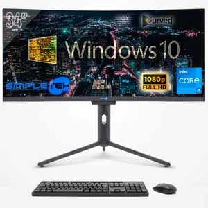 Aio All IN One i5 34 " Curved FHD 60HZ WIN10 8GB 240GB Computer Editing PC - Picture 1 of 10