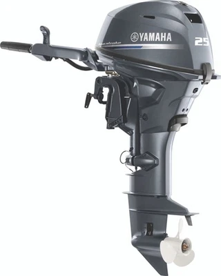 YAMAHA F25LMHC 25HP Outboard Motor 20 inch shaft pull start Tiller new in box Foto 1 de 3