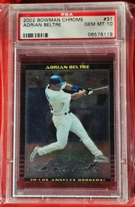 2002 Bowman Chrome #31 Adrian Beltre PSA 10 GEM MT – Rare Gem Mint - Picture 1 of 2