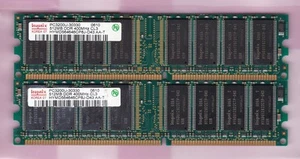 1GB 2x512MB PC3200 HYNIX DDR-400 Ram Memory Kit HYMD564646CP8J-D43 AA-T DDR1 CL3 - Picture 1 of 2