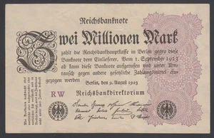 Germany  2 M.  Mark 1923  VF  P. 104,   Banknotes, Circulated - Picture 1 of 2