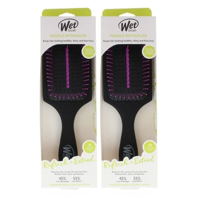 Wet Brush Paddle Detangler Refresh + Extend Black Model# BWR831ANTI (2 Pack) - Image 1 of 3