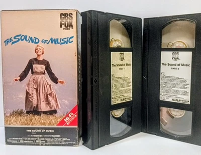 Rare Vintage The Sound of Music 1986 CBS FOX 2 Tape VHS Set Julie Andrews  - Image 1 of 3