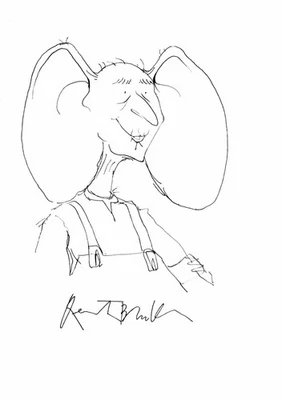 Quentin Blake BFG dibujo original firmado Foto 1 de 3
