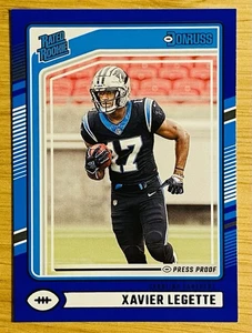2024 Panini Donruss XAVIER LEGETTE Rated Rookie Blue Press Proof #323 Panthers - Bild 1 von 2