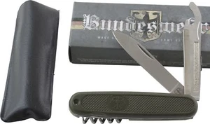 Military Surplus Folding Pocket Knife Bundeswehr Multitool Green OD - Picture 1 of 3