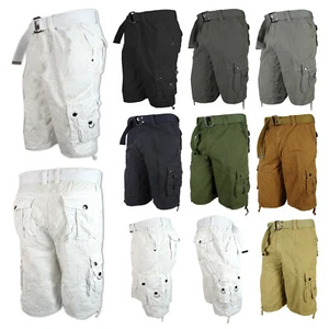 Cargo Shorts Mens Fashion Belt Designer Lava Wash Colors Sizes 32 34 36 38 40 42 - Picture 1 of 27