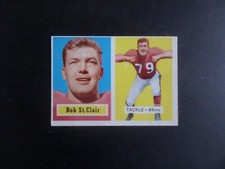 1957 TOPPS BOB ST CLAIR SF 49ERS HOF FOOTBALL CARD #18 EX  #50