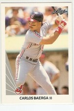 CARLOS BAERGA ROOKIE 1990 LEAF 443 CLEVELAND INDIANS NEW YORK METS