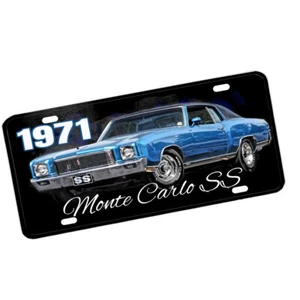 1971 SS Super Sport Monte Carlo Design Aluminum License Plate - Picture 1 of 2