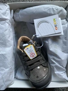 GEOX Respira B Beach Scarpe da Ginnastica Bambina UK3.5 DK Grigio Calzature Antibatteriche - Foto 1 di 6