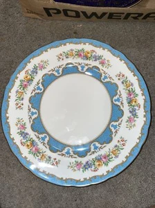 Vintage Crown Staffordshire 10-1/2" Dinner Plate Lyric Tunis Blue - Picture 1 of 3
