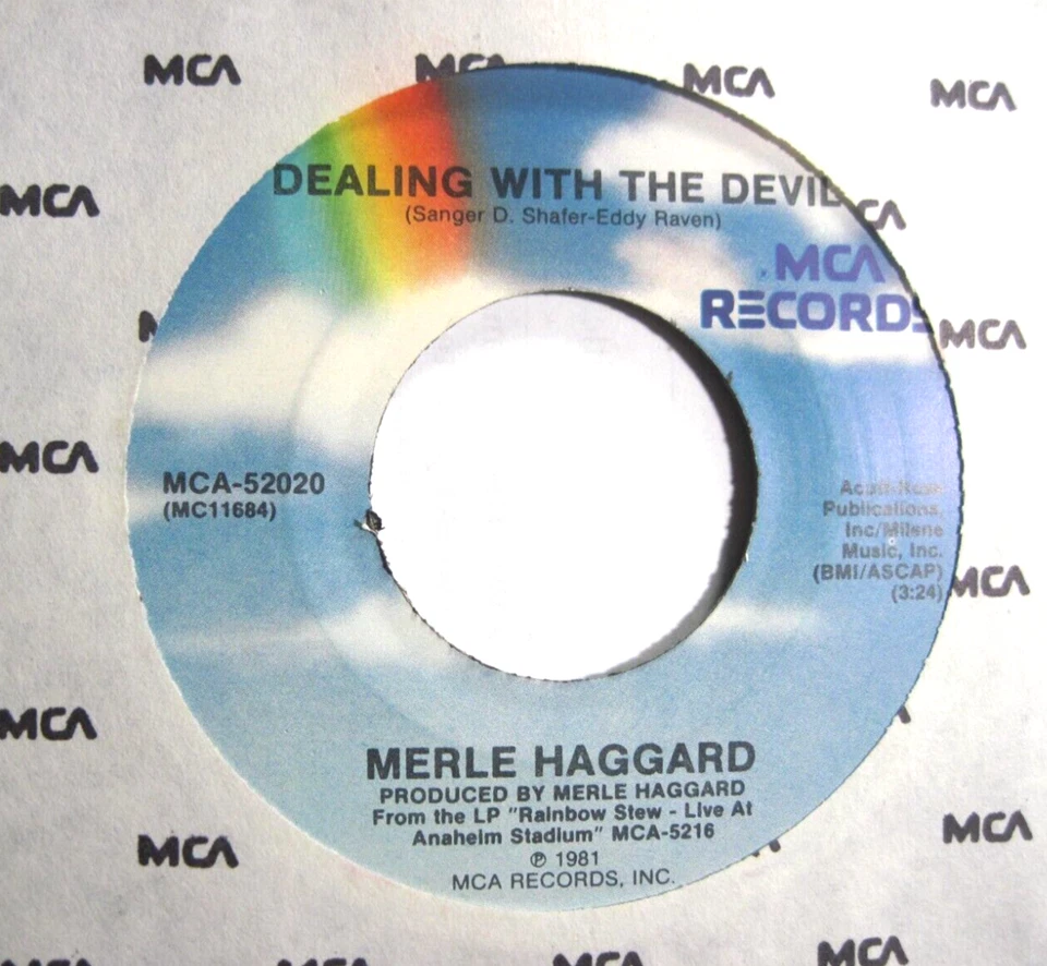 MERLE HAGGARD * 45 * Dealing With The Devil *1982 #49 Country MINT UNPLAYED! NOS - Image 1 of 1