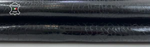 BLACK TEXTURED COATED SHINY Thick Strong Italian Lamb leather 5sqf 1.4mm #C1744 - Picture 1 of 7