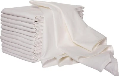 Saco de harina de algodón orgánico blanco paquete de 12 toallas de cocina - Toalla de té para embr. Foto 1 de 4