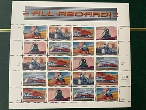 SFSTAMPS US Scott 3333-3337 ALL ABOARD FAMOUS TRAINS SHEET of 20 STAMPS MNH 1999 - Picture 1 of 1