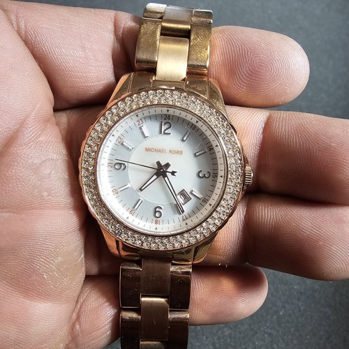 Orologio Michael Kors Donna Quarzo Madison Oro Rosa S.S Data Solo MK5403 Funzionante