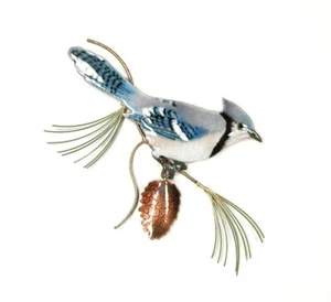 Bovano - Wall Sculpture - Blue Jay on Pine - Picture 1 of 1