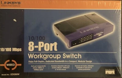 Linksys  (EZXS88W) 8-Ports External Switch 10/100Mbps - Image 1 of 2