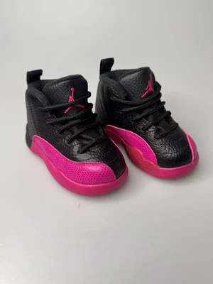 Nike Air Jordan XII 12 ретро черный смертельно розовый 819666-026 ребенка ясельного возраста размер 5C США - Изображение 1 из 4