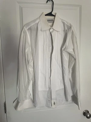 Camisa Esmoquin Perry Ellis Blanca Noche Talla 34-35 Manga Larga Abotonada Foto 1 de 4
