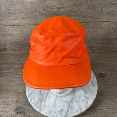 VTG Orange Hunting Hat Cap Slide Flaps Adult Large Rain Resistant Outdoors 80s - Image 1 of 4