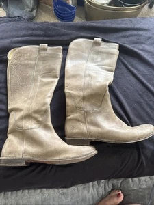 FRYE Knee High Brown Leather Distressed Riding Boot Womens Sz 10 B Sty 77534 - Picture 1 of 12