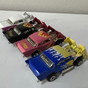 4 VINTAGE matchbox Superfast 57 Chevy Hot Rods Cars 1979 Chevrolet Working Hoods - Picture 1 of 13
