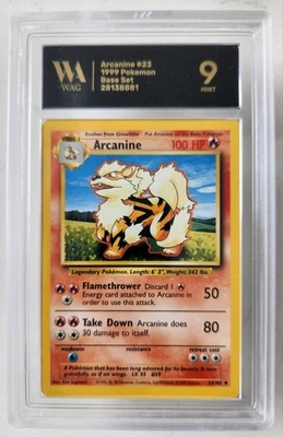 WAG Graded Mint 9 ARCANINE - Base Set 2 - 33/130 - Uncommon - Pokemon Card Tcg - Image 1 of 2