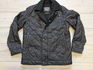 Barbour Steve Mcqueen Quilted Lightweight Black Biker Jacket coat Small - Picture 1 of 10