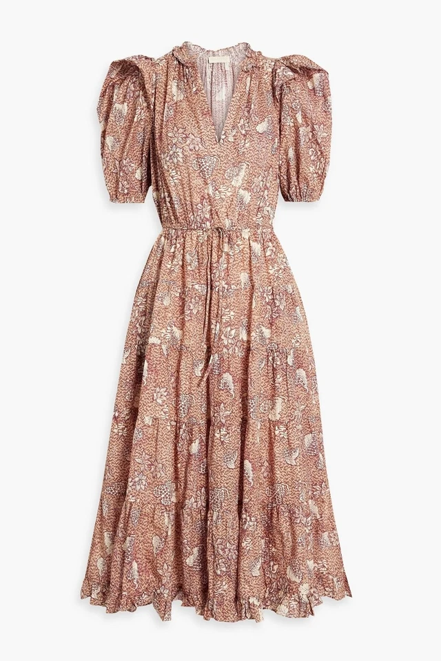 Vestido midi manga corta estampado floral Ulla Johnson 'Ava' talla 4 Foto 1 de 4