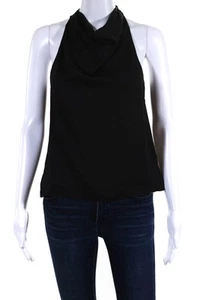 Krisa Women's Cowl Neck Sleeveless Sheer Work Wear Blouse Black Size XS - Picture 1 of 7
