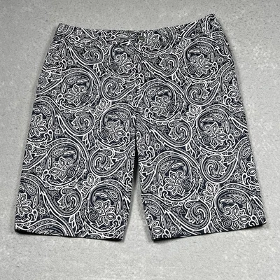 "Pantalones cortos Lauren Ralph Lauren para mujer 12 azul marino blanco cachemira entrepierna floral 11,5""" Foto 1 de 4