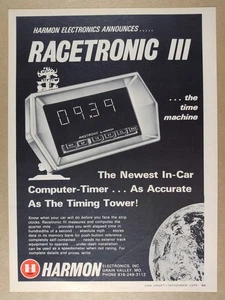 1970 Harmon Electronics Racetronic III In-Car Computer-Timer Vintage Print Ad - Bild 1 von 1