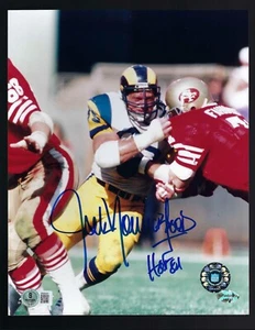 Foto firmada por Jack Youngblood 8x10 Beckett Autenticada Los Angeles Rams - Imagen 1 de 1