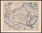 Antique map. GERMANY. GRAND DUCHY OF MECKLENBURG -SCHWERIN & -STRELITZ. 1896