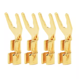 4 Stck. Reines Kupfer mit vergoldetem Spatenstecker Hifi Lautsprecherkabel Adapter 6-8 mm - Bild 1 von 6
