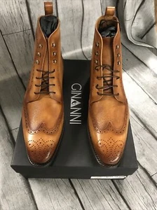 GINANNI Mens York Boot Cognac Ankle Boots Sz 11 Dress Boots Tan Brown - Picture 1 of 7