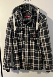 SUPERDRY - Hemd - Jacke - Gr.XL, mit abknöpfbarer Kapuze - Bild 1 von 12