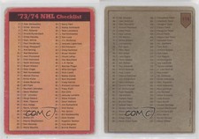 1973-74 O-Pee-Chee Checklist Dark Back Checklist Cards 1-132 #116