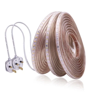 LED Strip 3014 Waterproof Rope Outdoor Garden Kitchen Lights+ UK Plug 220V 240V - Picture 1 of 14
