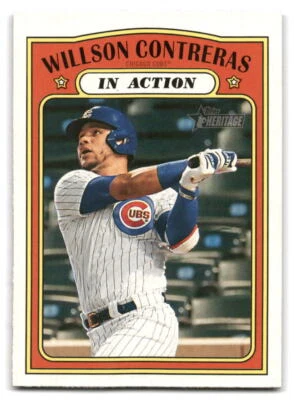 Willson Contreras 2021 Topps Heritage Baseball #42 Chicago Cubs - Image 1 of 2