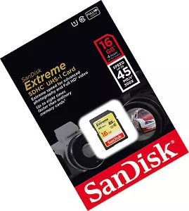 Sandisk 16G extreme C3 class 10 SD card for Nikon 1 V1 V2 J1 J2 J3 S1 AW1 P310 - Picture 1 of 3
