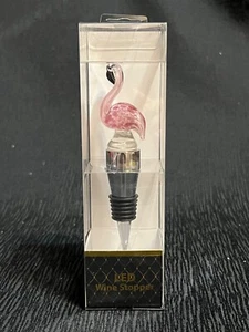 Cheers Flamingo Glass Wine Stopper With LED Changing Lights - Reusable Sealer - Picture 1 of 4