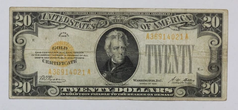 Series of 1928 $20 Gold Certificate Fr-2402 3PD5 Cover