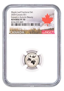 2024 $1 Canada Autumn Beauty Silver 1/20 oz Reverse Proof NGC PF70 - Picture 1 of 2