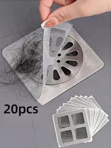 20pcs Disposable Anti-Clog Drain Filters - Hair Catchers for Shower & Sink - NEW - Picture 1 of 6